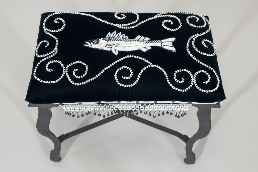 "Treaty Rights Footstool" by Karen Ann Hoffman