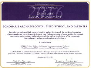 Archaeology Staff Receive University at Albany's President's Award